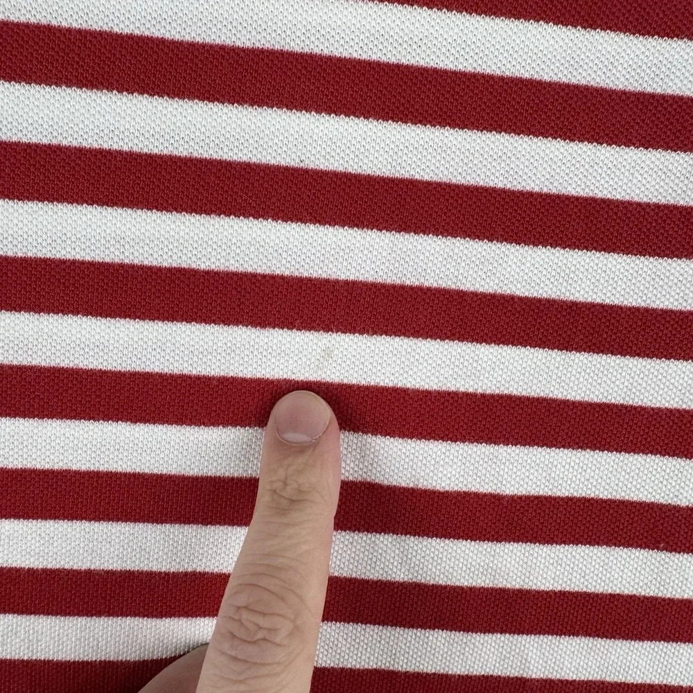 Polo Ralph‎ Lauren Men's Xl Stripe Red White Polo Shirt Embroidered Pony Vtg
